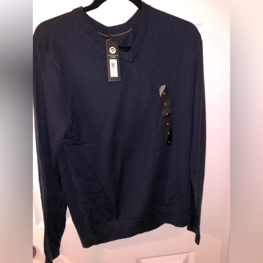 Banana Republic Navy Blue V-Neck Sweater